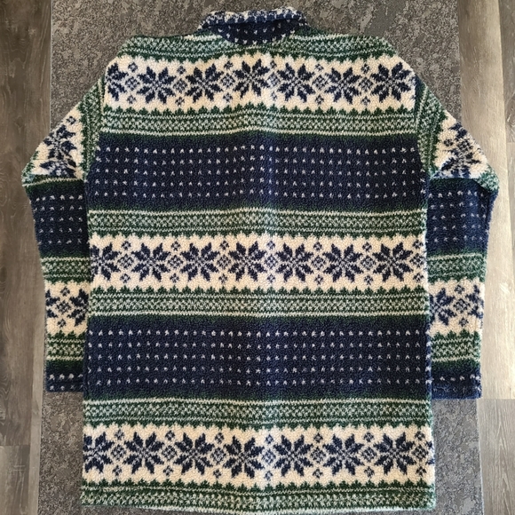 Vintage Fair Isle Pattern Shacket Men's Oversized Small Unisex Jacket Grandpa - Picture 2 of 9